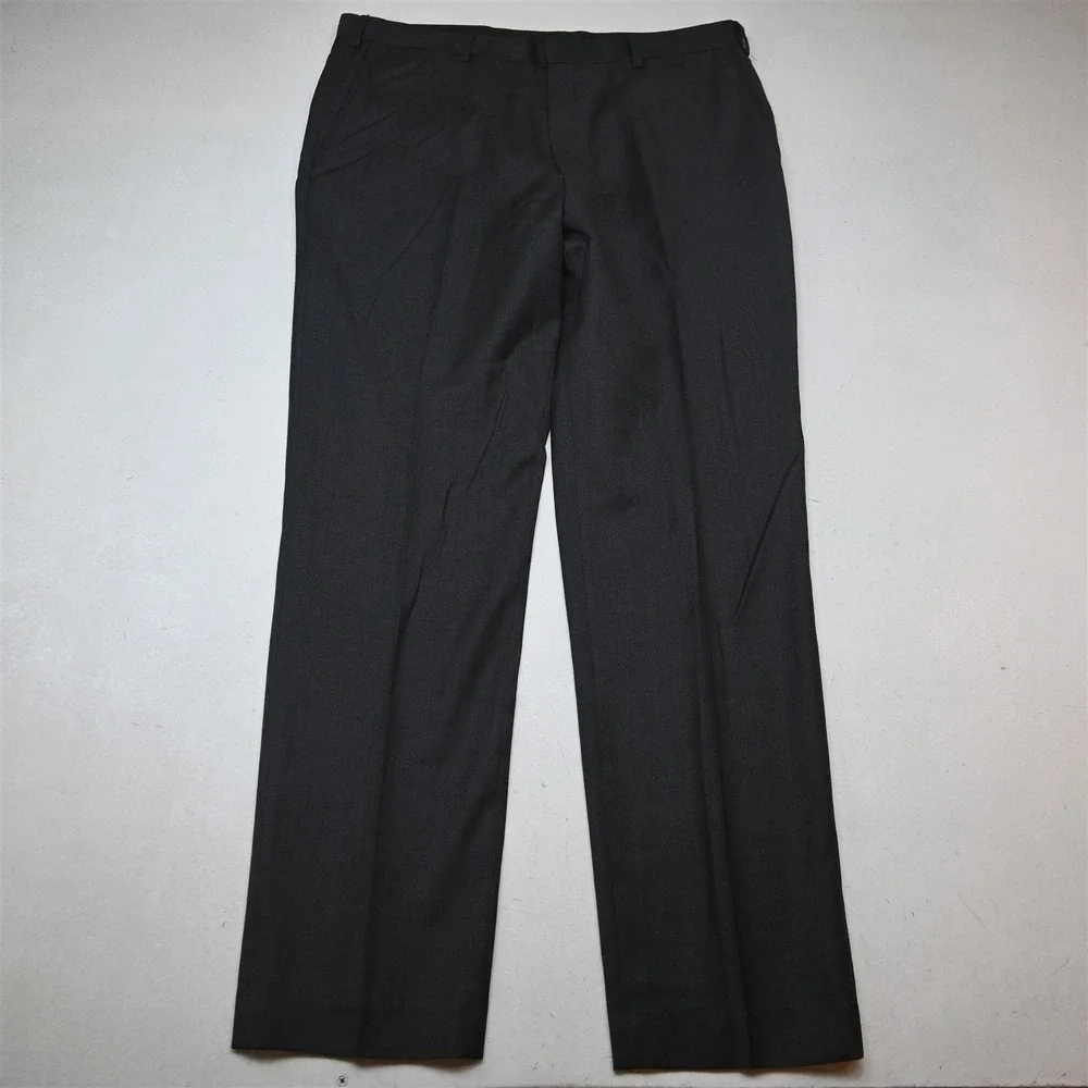 Jos A Bank 46L 38x34 Charcoal Gray 100% Wool Mens Jacket Pants Suit
